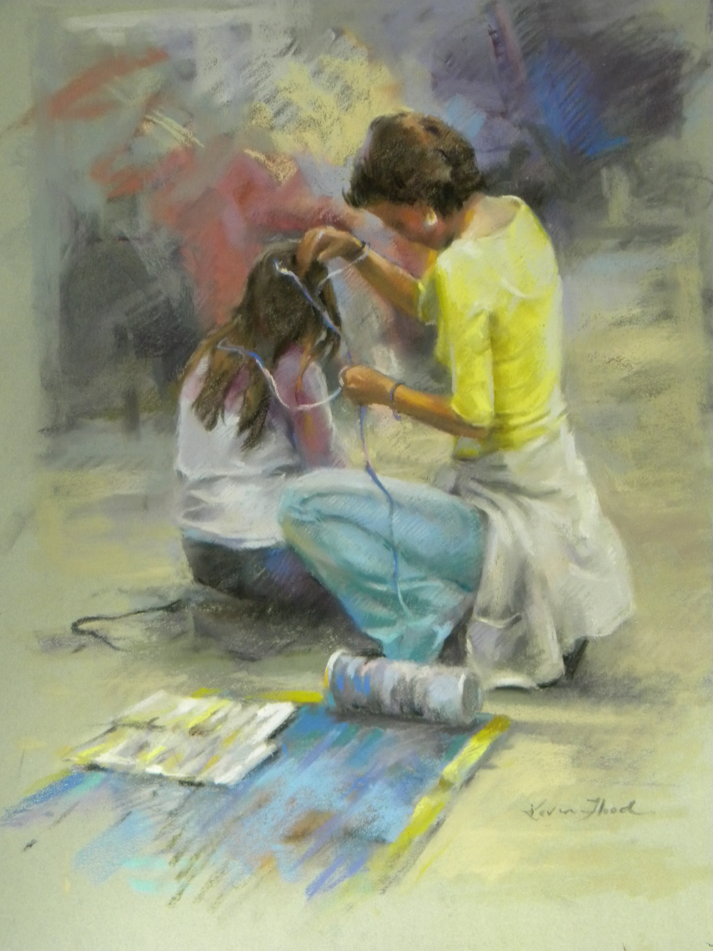 Galway City Summer Days  Pastel  18in x 24in  © Kevin Flood